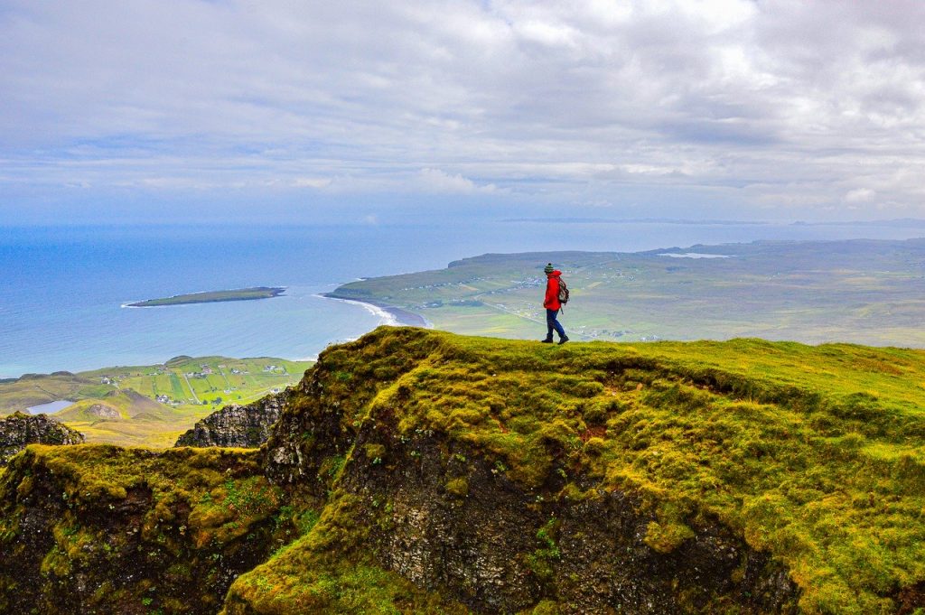 man, hiking, island